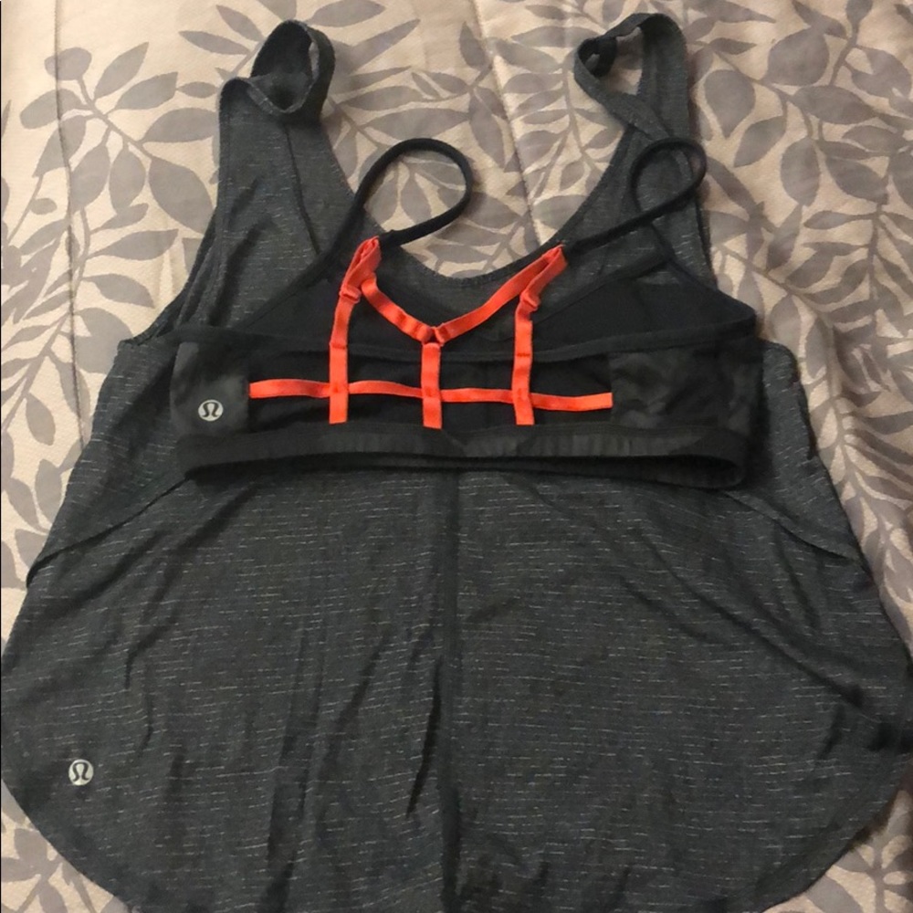 Lululemon grey tank with bra top 4